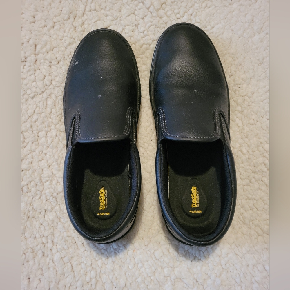 UNISEX TREDSAFE SLIP RESISTANT SHOES BLACK SIZE M6W7W